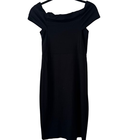 Zara Off Shoulder Black Dress Size Medium - Picture 2 of 3